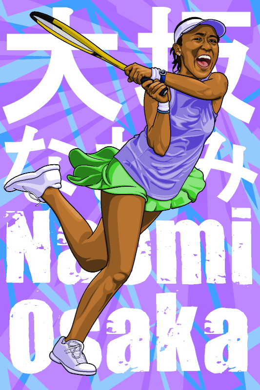 Kevin Tracy's Naomi Osaka Portrait Art Print