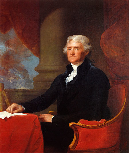 1807 Portrait of Thomas Jefferson after a Painting by Gilbert Stuart