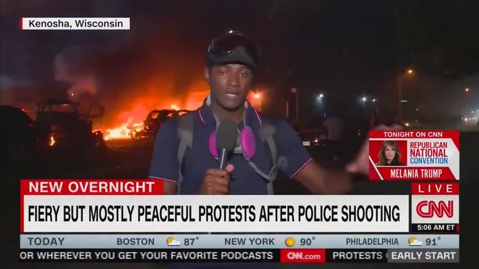 CNN actually reported fiery but mostly peaceful protests
